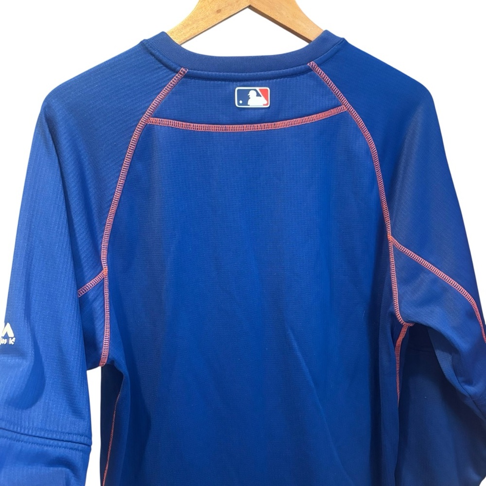 New York Mets Majestic Blue Thermal Base Pullover Long Sleeve Top Size Small - Picture 7 of 15